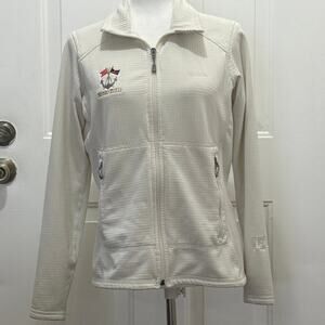 Patagonia Polartec power dry jacket Women’s Medium cream color embroidered